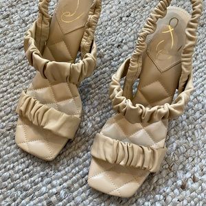 Sam Edelman Marlena padded strap heel almond leather